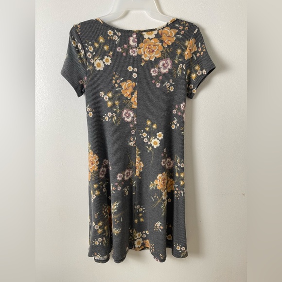 Love Fire Flowers Print RibbedT-Shirt Mini Dress Size XS - Picture 5 of 10
